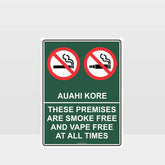 Custom Gate Signs,Te Reo Smoke Free Vape Free Sign